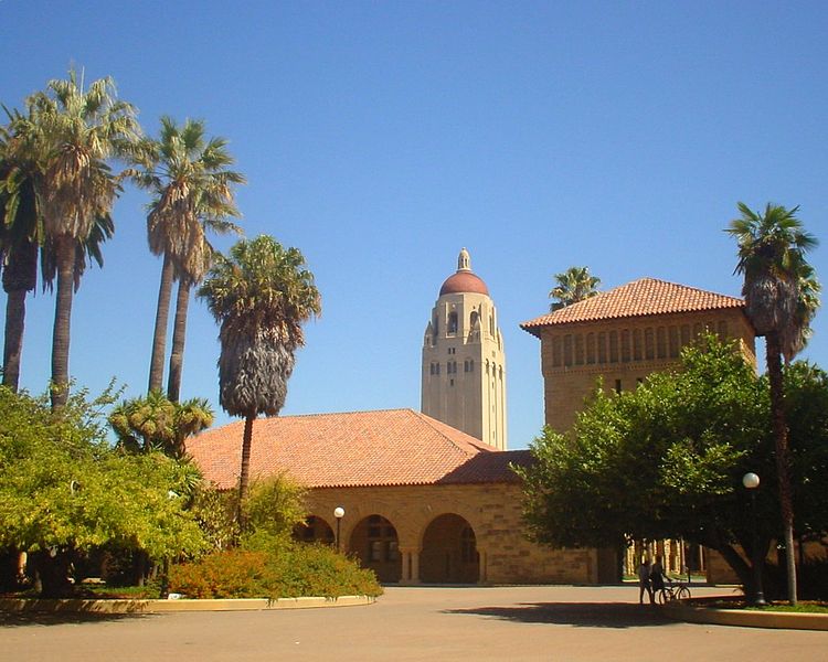Stanford University Main Quad, Hoover Tower in Background Stanford University Main Quad, Hoover Tower in Background