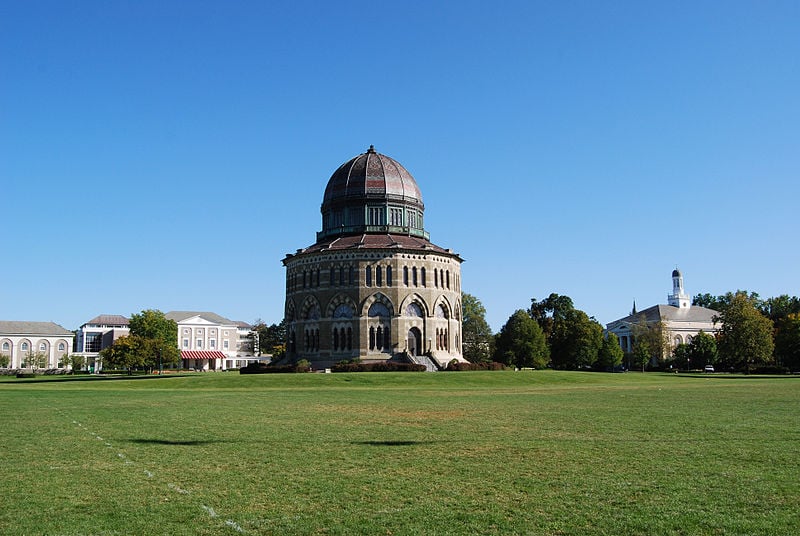 Schaffer Library, the Nott Memorial, and Memorial Chapel on the campus of Union College in Schenectady, New York Schaffer Library, the Nott Memorial, and Memorial Chapel on the campus of Union College in Schenectady, New York