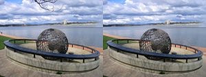 two images of captain james cook memorial globe with minor changes